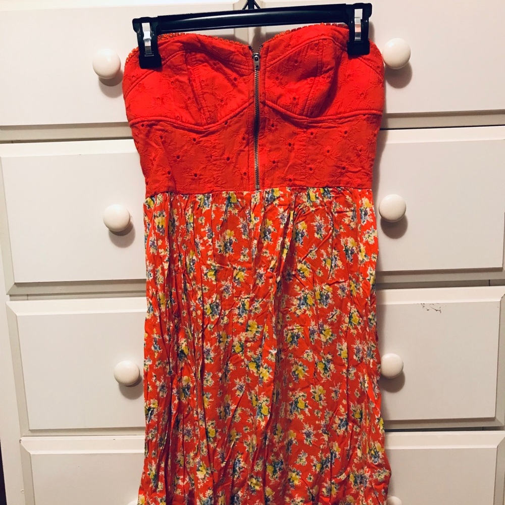 Floral Sun Kissed Strapless Dress